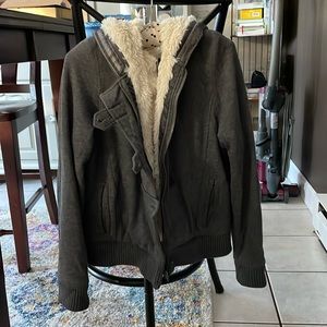 Victoria secret fuzzy bomber jacket